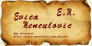 Evica Menčulović vizit kartica